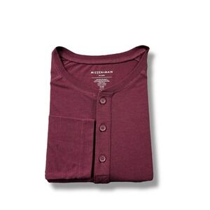 Mizzen+Main Easy knit Henley Long Sleeve Lightweight Shirt Burgundy Mens 2XL EUC